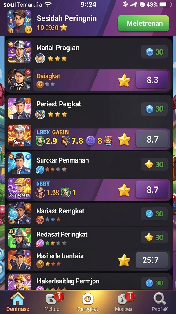 Karakter unik yang dapat diunlock dan dimainkan.