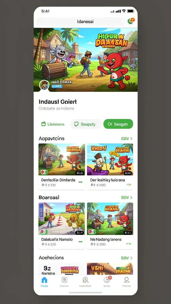Berbagai pilihan game yang selalu update.