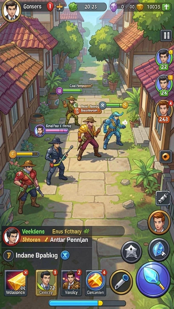 Screenshot karakter dalam aksi seru.