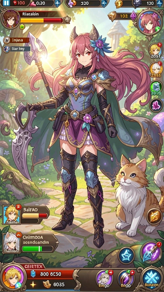 Tampilan awal permainan dengan karakter utama yang menonjol.