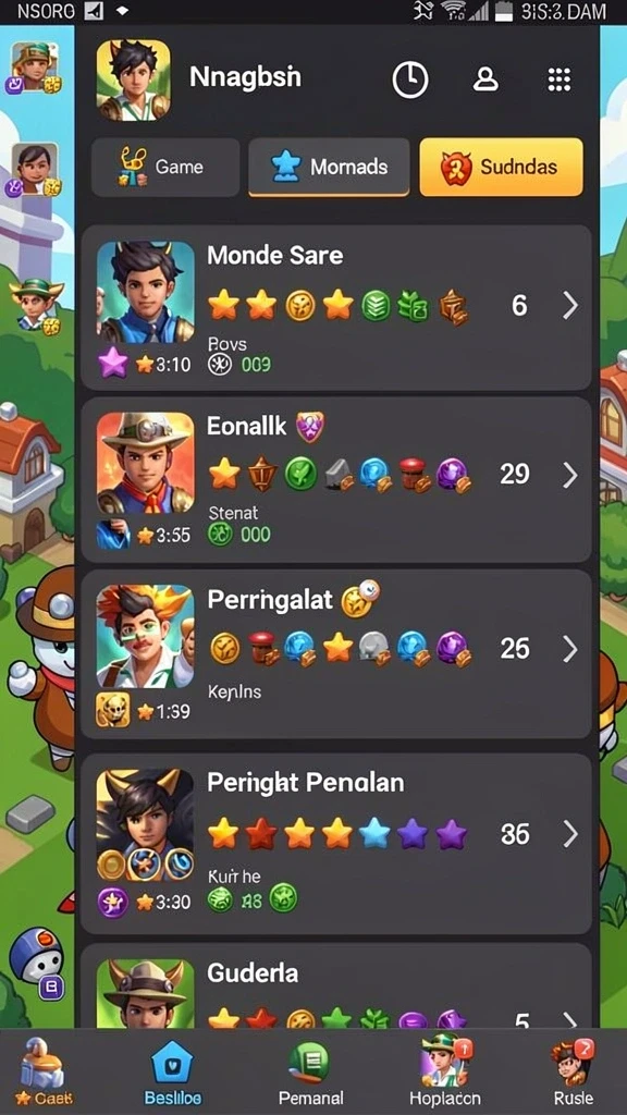 Tampak variasi pasaran togel yang tersedia dalam game.