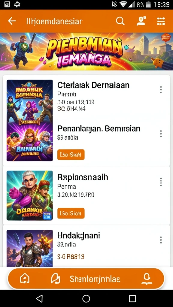 Screenshot tampilan antarmuka permainan WASLOT.